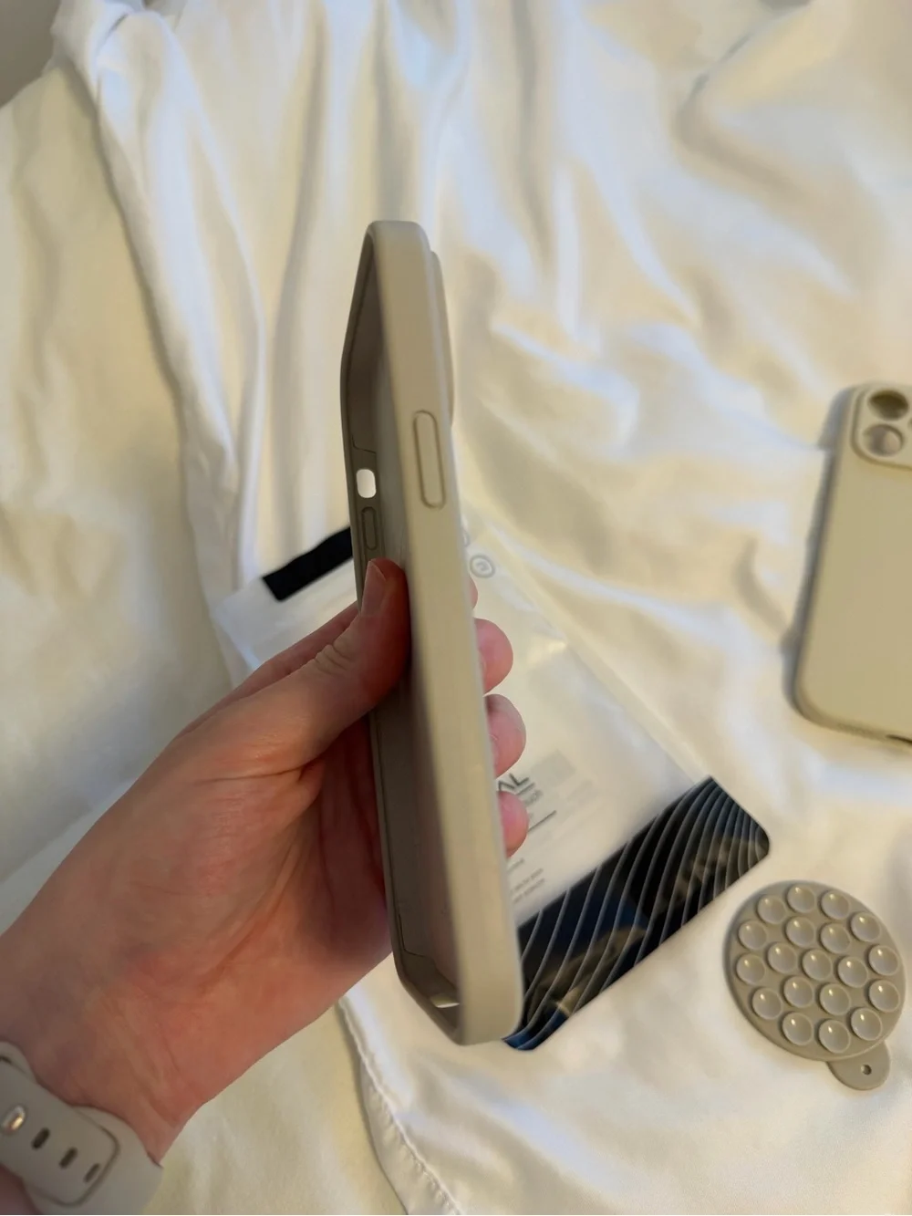 Neutral iPhone 14 Pro Max Silicone iPhone Case with PopGrip